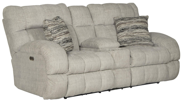 Catnapper Ashland - Power Lay Flat Reclining Console Loveseat - Buff