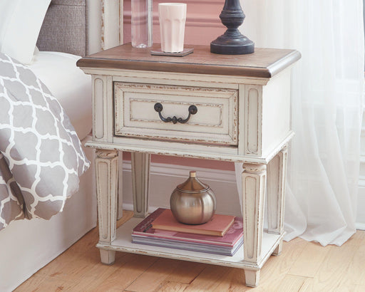 Ashley Realyn One Drawer Night Stand - Chipped White