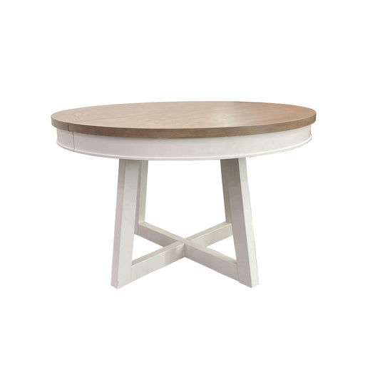 Parker House Americana Modern Dining - 48-66" Round Dining Table And 4 Barrel Chairs - Cotton