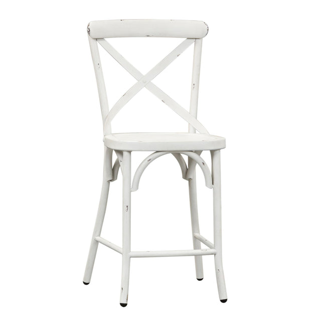 Liberty Furniture Vintage Series - X Back Counter Chair - Antique White