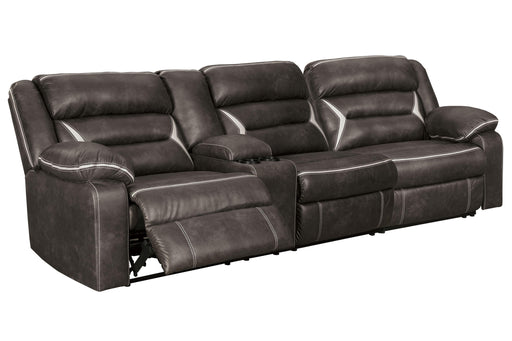 Ashley Kincord - Midnight - Left Arm Facing Power Sofa With Console 2 Pc Sectional