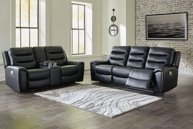 Ashley Warlin - Black - 2 Pc. - Power Reclining Sofa, Loveseat