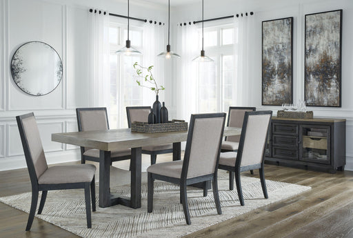Ashley Foyland - Black / Brown - 7 Pc. - Dining Room Table, 6 Side Chairs