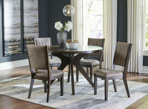 Ashley Wittland - Dark Brown - 5 Pc. - Dining Room Table, 4 Side Chairs
