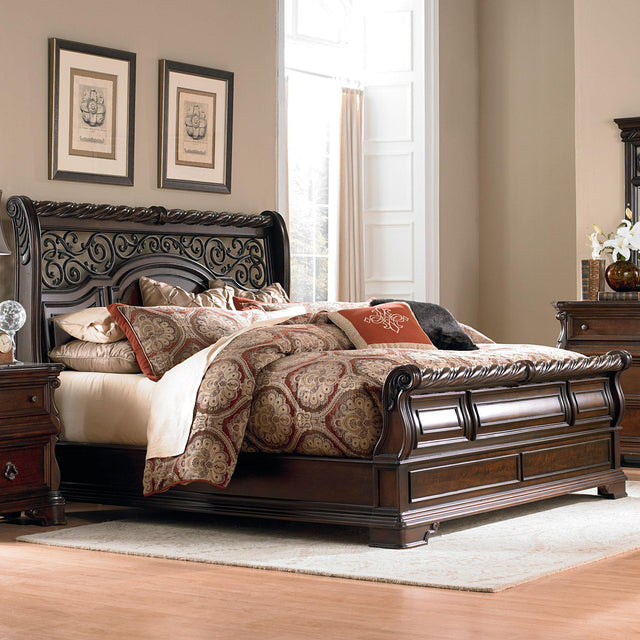 Liberty Furniture Arbor Place - King Sleigh Bed - Dark Brown