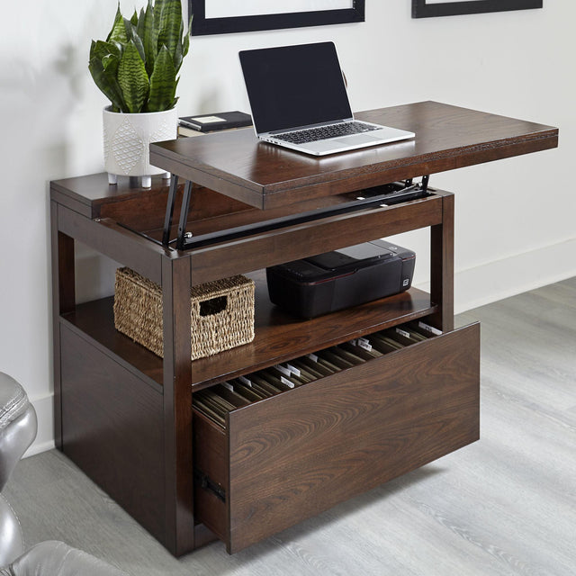 Parker House Elevation - Functional File with Lift Top - Warm Elm