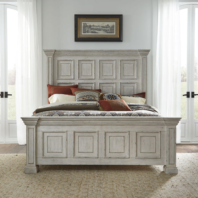 Liberty Furniture Big Valley - Queen Panel Bed - Whitestone