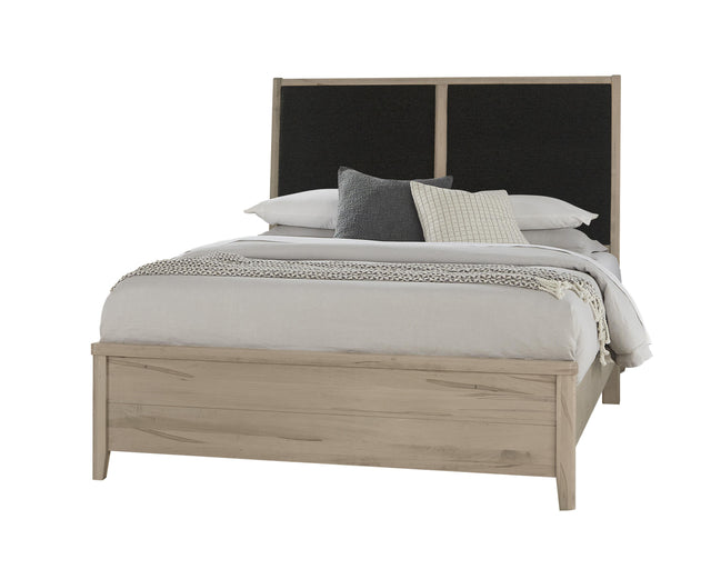 Vaughan-Bassett Woodbridge - Queen Upholstered Bed With Black Fabric - Shadow Grey