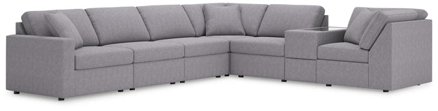 Ashley Modmax - Granite - 7-Piece Sectional With Storage Console And Laf Corner Chair