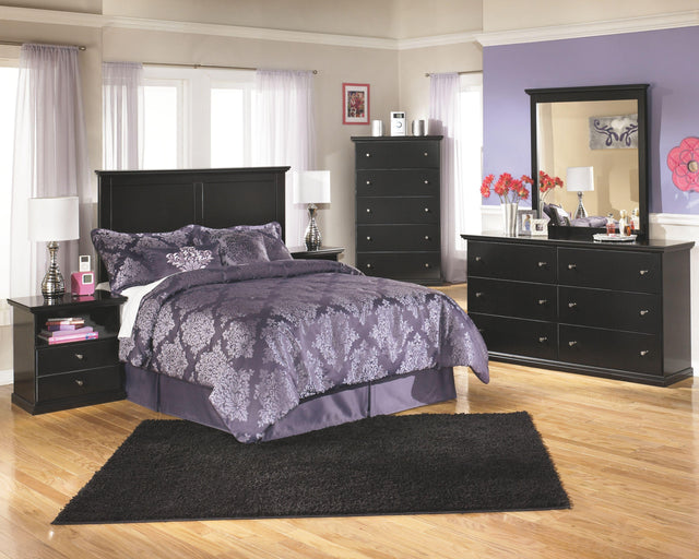 Ashley Maribel - Black - 6 Pc. - Dresser, Mirror, Chest, Full Panel Headboard, 2 Nightstands