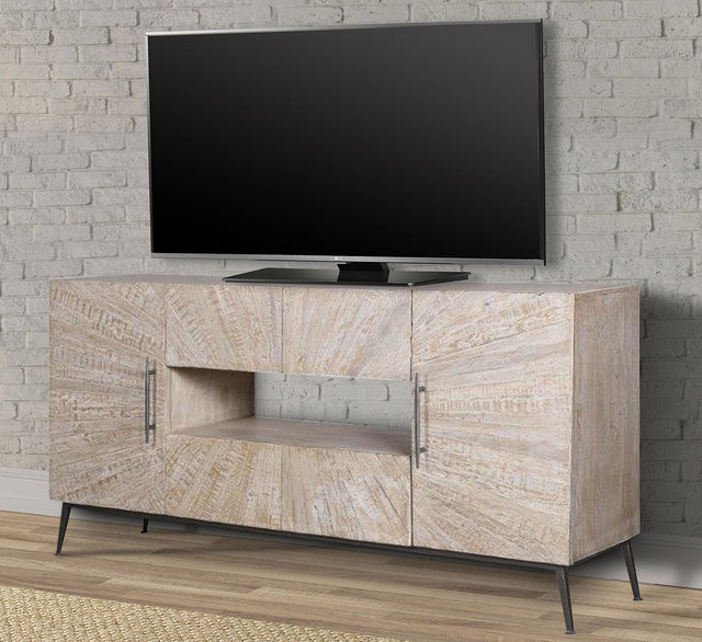 Parker House Crossings Monaco - TV Console - Weathered Blanc