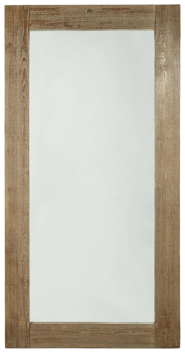 Ashley Waltleigh Floor Mirror - Distressed Brown