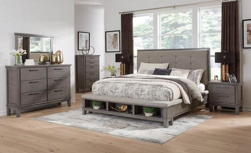 Ashley Hallanden - Gray - 6 Pc. - Dresser, Mirror, Chest, King Panel Bed With Storage