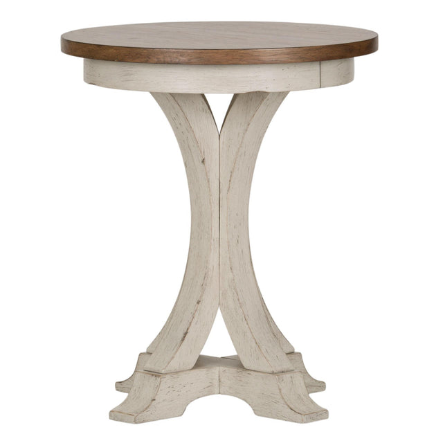Liberty Furniture Farmhouse Reimagined - Round Chair Side Table - White