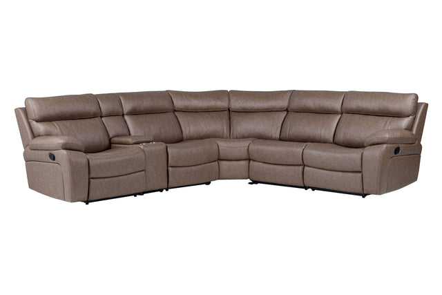 Parker House Theon - 6 Piece Modular Manual Reclining Sectional And Entertainment Console - Stokes Toffee