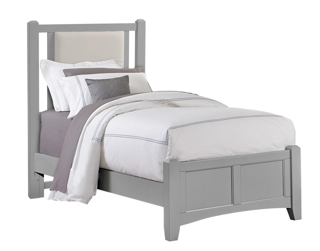 Vaughan-Bassett Bonanza - Twin Linen Upholstered Bed With Mansion Footboard - Gray