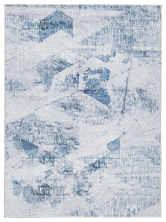 Ashley Haddam Medium Rug - Blue/Gray/White