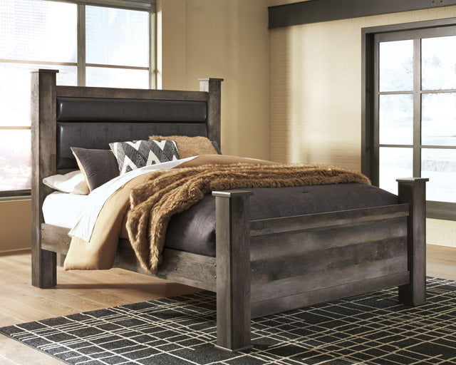 Ashley Wynnlow - Gray - Queen Upholstered Poster Bed