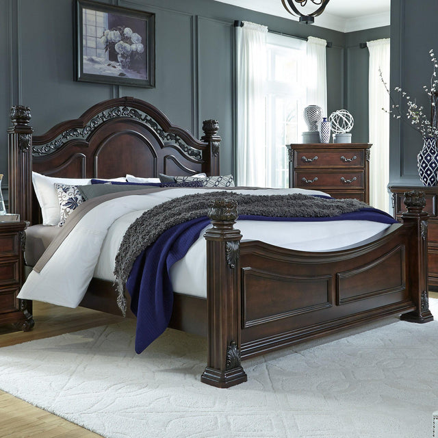Liberty Furniture Messina Estates - California King Poster Bed - Dark Brown