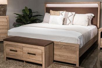 Ashley Kinlanni Queen UPH Panel Headboard - Tan/Brown