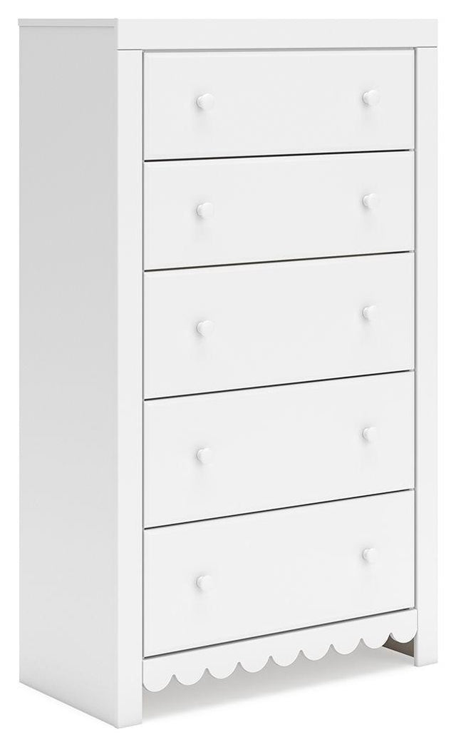 Ashley Mollviney Five Drawer Chest - White