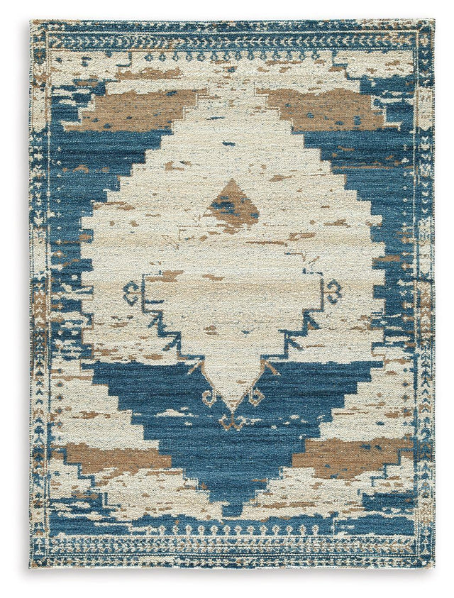 Ashley Varnler Large Rug - Blue/Brown/Tan