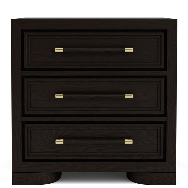 Riverside Furniture Lydia - Three Drawer Nightstand - Dark Brown