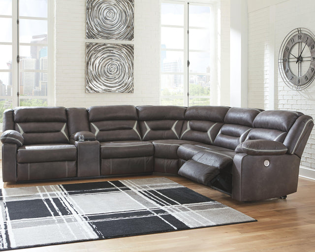 Ashley Kincord - Midnight - Left Arm Facing Power Sofa With Console 4 Pc Sectional