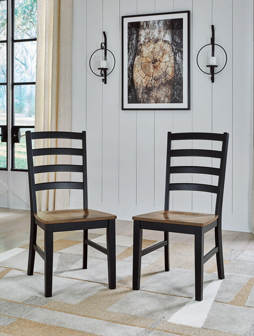 Ashley Wildenauer Dining Room Side Chair (2/CN) - Brown/Black