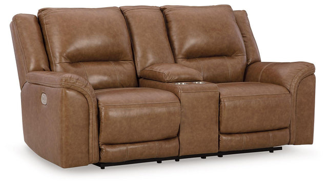 Ashley Trasimeno PWR REC Loveseat/CON/ADJ HDRST - Caramel