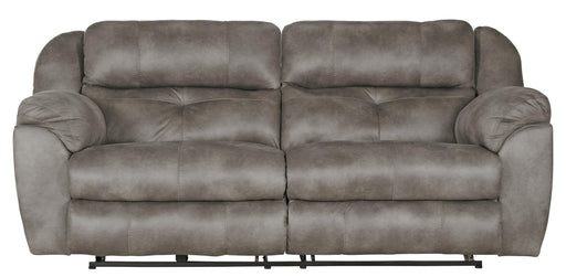 Catnapper Ferrington - Power Lay Flat Reclining Sofa with Power Adjustable Headrest & Lumbar - Steel