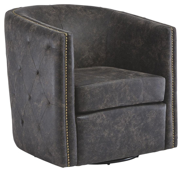 Ashley Brentlow Swivel Accent Chair - Distressed Black