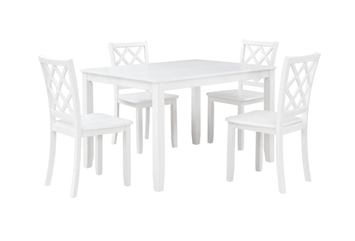 New Classic Furniture Trellis - 5 Piece Dining Set (Table & 4 Chairs) - White
