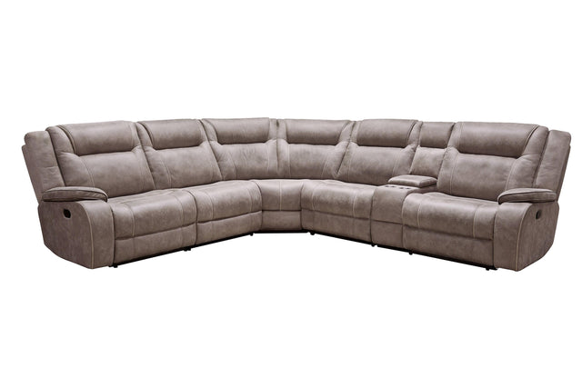 Parker House Blake - 6 Piece Modular Reclining Sectional And Entertainment Console - Desert Taupe