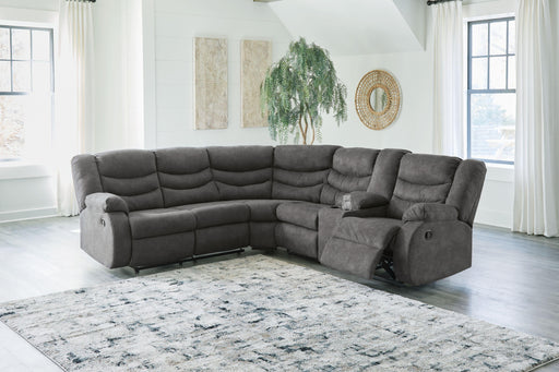 Ashley Partymate - Slate - 2-Piece Reclining Sectional With Console