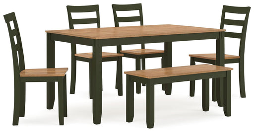 Ashley Gesthaven Dining Room Table Set (6/CN) - Natural/Green