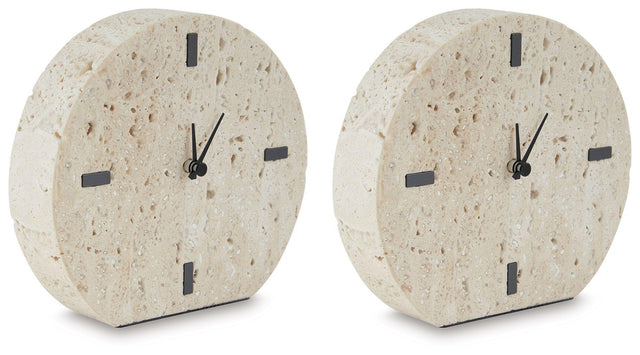 Ashley Donfordson Table Clock (2/CS) - Beige