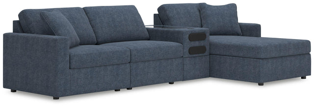 Ashley Modmax - Ink - 4-Piece Sectional With Raf Corner Chaise And Audio System Console