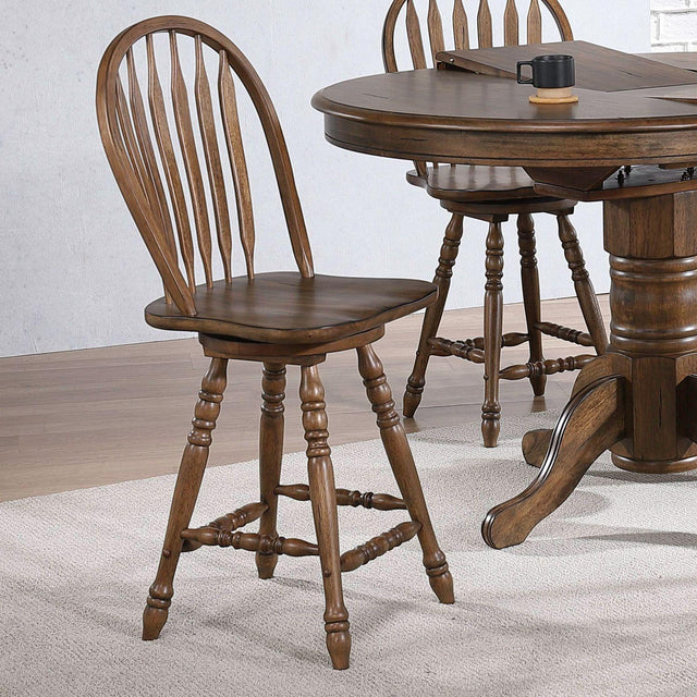 Liberty Furniture Carolina Crossing - Windsor Swivel Counter Chair - Brown