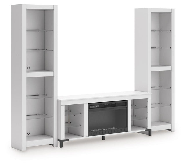 Ashley Brollevi - White - 3-Piece Entertainment Center