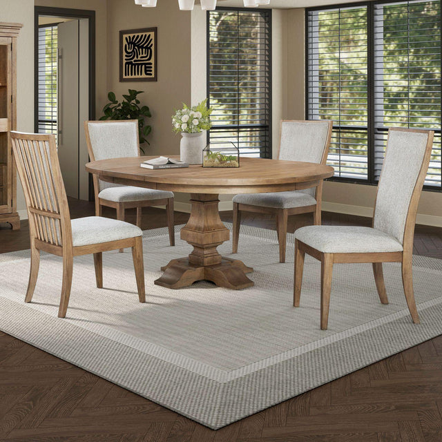 Liberty Furniture Haven Hills - Optional 5 Piece Pedestal Table Set - Camel Beige