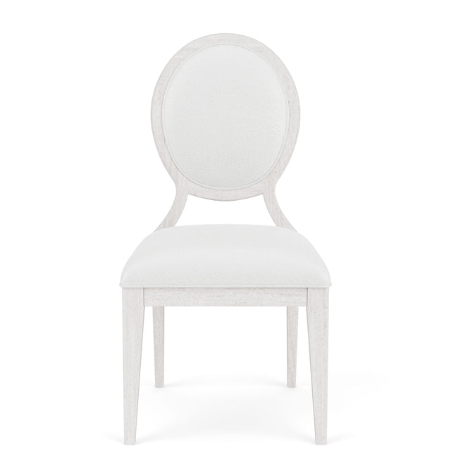 Riverside Furniture Hepburn - Oval Back Upholstered Side Chair 2" - White