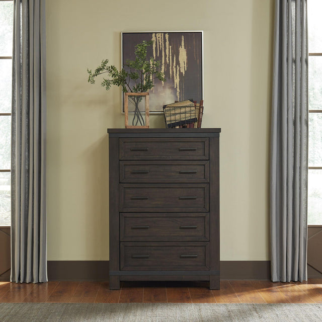 Liberty Furniture Thornwood Hills - 5 Drawer Chest - Dark Brown