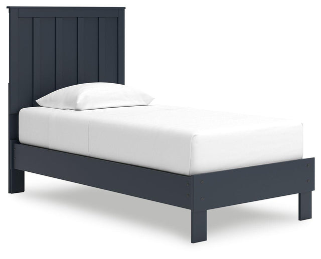 Ashley Simmenfort - Navy Blue - Twin Platform Bed With Panel Headboard