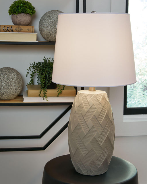 Ashley Tamner Poly Table Lamp (2/CN) - Taupe