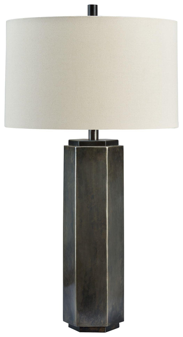 Ashley Dirkton Metal Table Lamp (1/CN) - Antique Pewter Finish