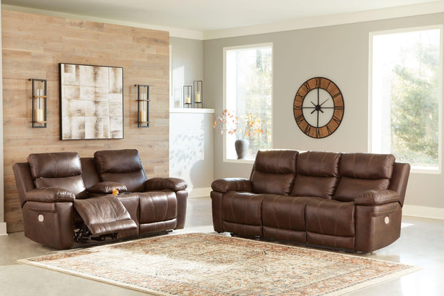 Ashley Edmar - Chocolate - 2 Pc. - Power Sofa, Loveseat