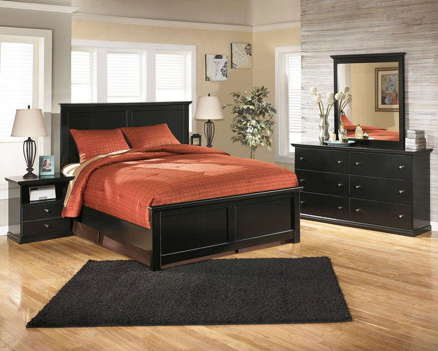 Ashley Maribel - Black - 7 Pc. - Dresser, Mirror, Queen Panel Bed, 2 Nightstands