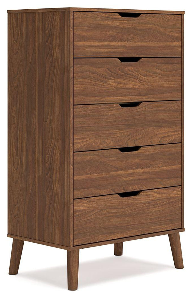 Ashley Fordmont Five Drawer Chest - Auburn