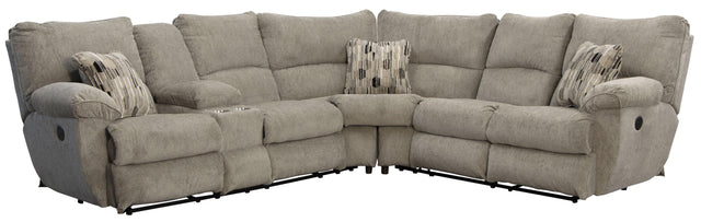 Catnapper Elliott - 2 Piece Power Reclining Sectional With Console - Pewter